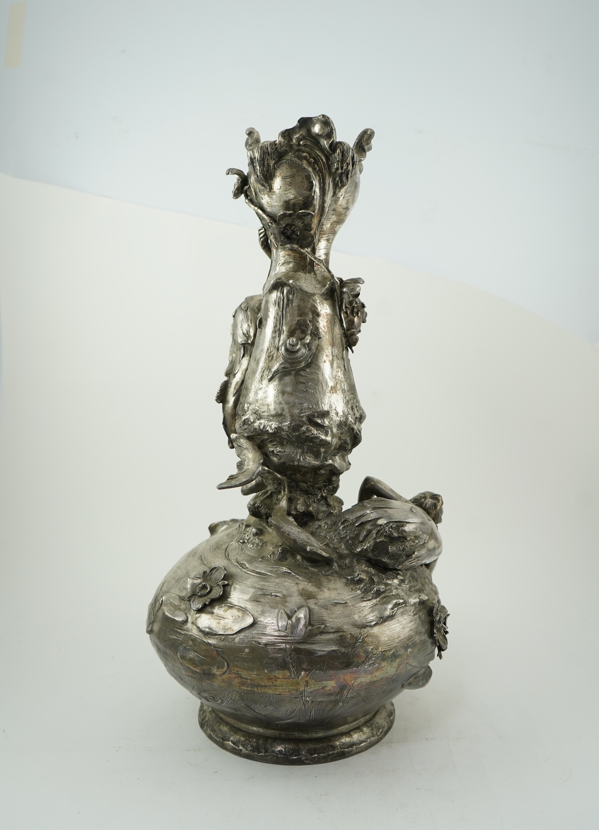 Attributed to Karel Opatrny (Czech, 1881-1961) and Ignaz Mansch (Austrian, 1867-1925): An impressive Art Nouveau 'Mermaid Pool' vase